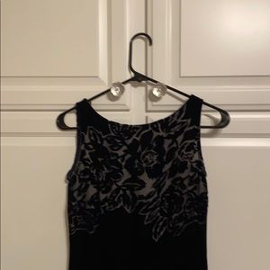 Helen Wang black sleeveless dress.  Velvety design